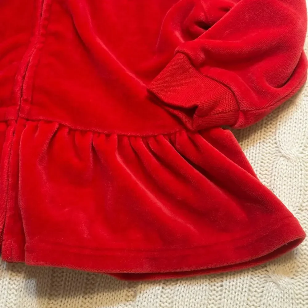 Red Velour Ralph Lauren Hoodie sz 12 M